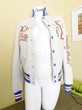 Family First Loony Tunes leather Varsity jacket